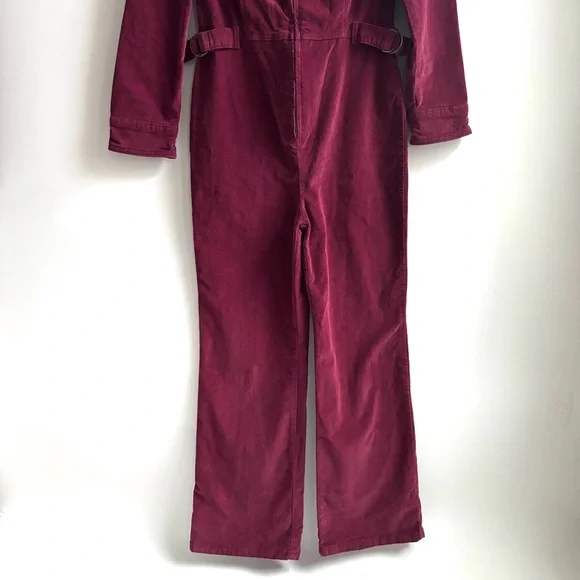 Free People Take Me Out Corduroy Jumpsuit Mulberry Size 4 - Picture 4 of 15